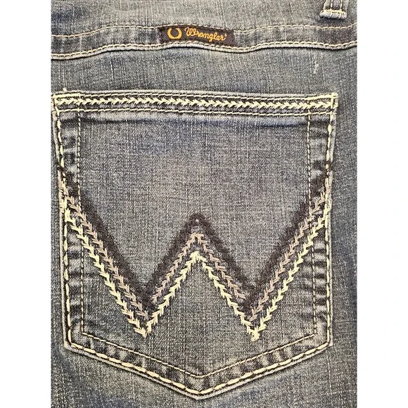 Wrangler Willow Ultimate Riding Jean Women Blue Denim Bootcut Flare Size 15x34 - Picture 6 of 8